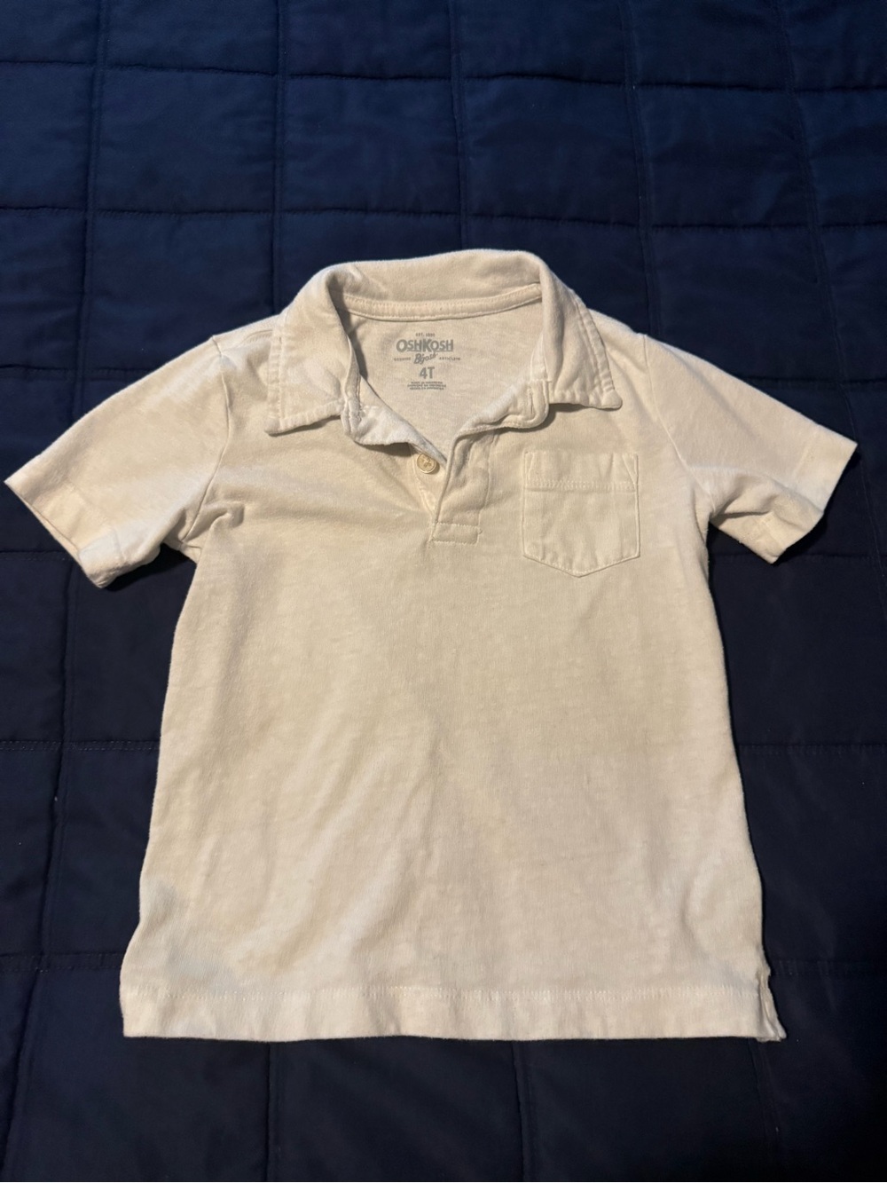 OshKosh B'gosh White Short Sleeve Polo with Chest Pocket